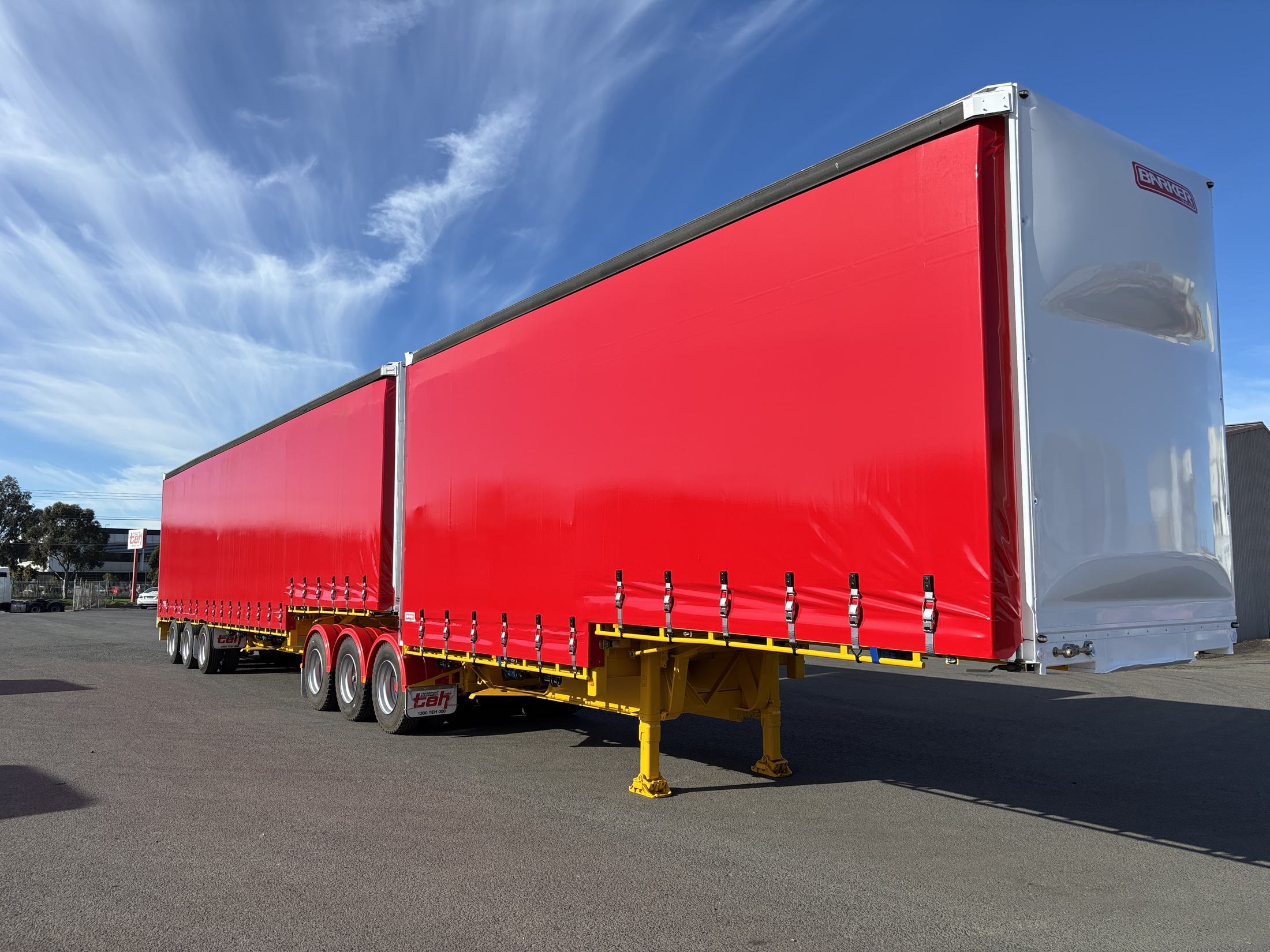 TEH B-double curtainsider set ready for hire